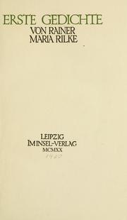 Cover of: Erste Gedichte. by Rainer Maria Rilke