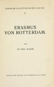 Cover of: Erasmus von Rotterdam by Emil Major