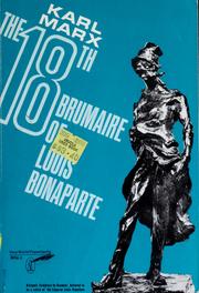 Cover of: The eighteenth Brumaire of Louis Bonaparte by Karl Marx