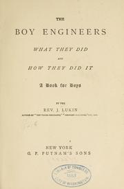 Cover of: The boy engineers by James Lukin