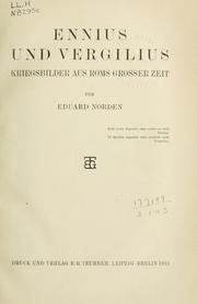 Cover of: Ennius und Vergilius by Eduard Norden