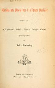 Cover of: Erzählende Prosa der klassischen Periode.