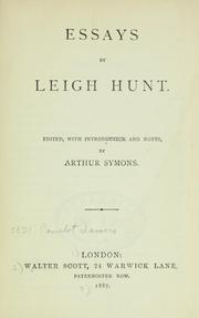 Cover of: Essays | Leigh Hunt