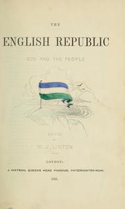 Cover of: The English republic ... by William James Linton