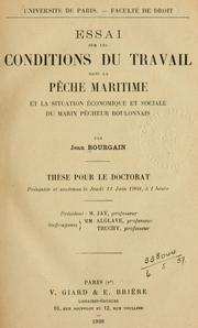 Essai sur les conditions du travail dans la pêche maritime et la situation économique et sociale du marin pêcheur boulonnais cover