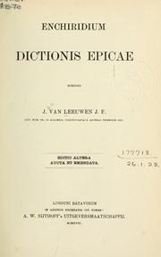 Cover of: Enchiridium dictionis epicae. by Jan van Leeuwen