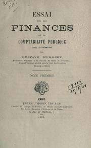 Cover of: Essai sur les finances et la comptabilité publique chez les Romains.