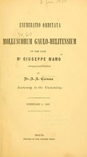 Cover of: Enumeratio ordinata molluscorum Gaulo-Melitensium of the late Mr. Giuseppe Mamo