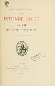 Cover of: Estienne Dolet by Joseph Boulmier