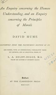 Cover of: An enquiry concerning the human understanding, and An enquiry concerning the principles of morals