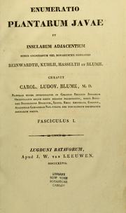 Cover of: Enumeratio plantarum Javae et insularum adjacentium by C. L. Blume