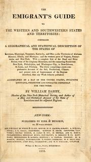 The emigrant's guide to the western and southwestern states and territories by Darby, William