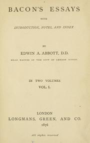 Cover of: Essays with introduction, notes and index by Francis Bacon