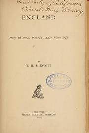 Cover of: England: her people, polity, and pursuits