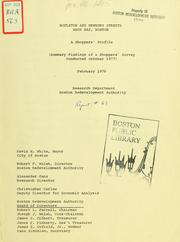 Cover of: Boylston and Newbury streets, Back Bay, Boston: a shoppers' profile (summary findings of a shoppers' survey conducted October 1977). by Boston Redevelopment Authority