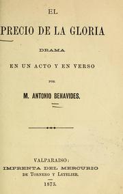 Cover of: El precio de la gloria: drama en un acto y en verso