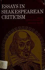 Cover of: Essays in Shakespearean criticism.