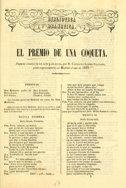 Cover of: premio de una coqueta: juguete cómico en un acto y en verso