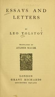 Cover of: Essays and letters by Лев Толстой