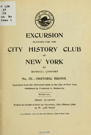 Cover of: Excursion planned for the City history club of New York.