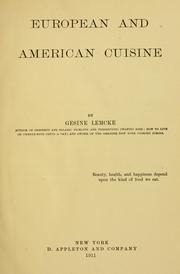 Cover of: European and American cuisine