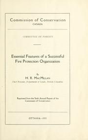 Cover of: Essential features of a successful fire protection organization.