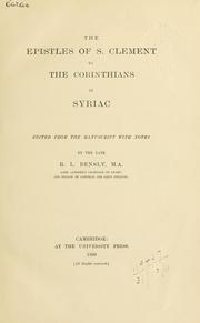 Cover of: Epistles to the Corinthians in Syriac