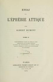 Cover of: Essai sur l'éphébie attique. by Albert Dumont