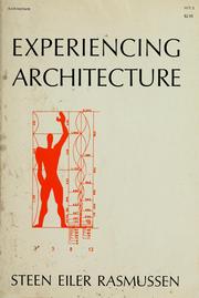 Cover of: Experiencing architecture.