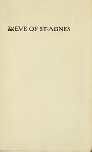 Cover of: The eve of St. Agnes by John Keats