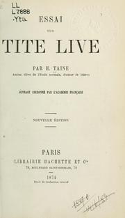 Cover of: Essai sur Tite Live. by Hippolyte Taine