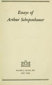 Cover of: Essays of Arthur Schopenhauer by Arthur Schopenhauer