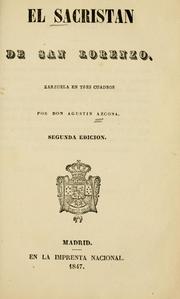 Cover of: El sacristán de San Lorenzo by Agustín Azcona