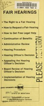 Cover of: Fair hearings