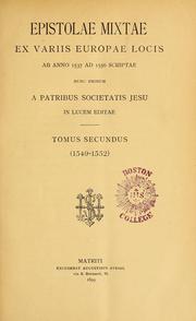 Cover of: Epistolae mixtae by nunc primum a patribus Societatis Jesu in lucem editae