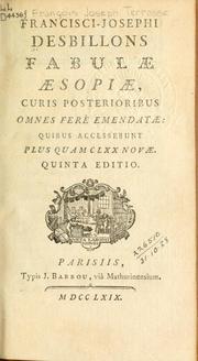 Cover of: Fabulae Aesopiae: curis posterioribus omnes ferè emendatae: quibus accesserunt plus quam CLXX Novae.