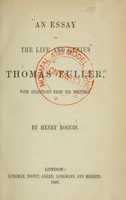 Cover of: An essay of the life and genius of Thomas Fuller