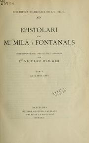Cover of: Epistolari by Manuel Milá y Fontanals