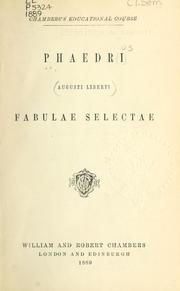 Cover of: Fabulae selectae. by Gaius Julius Phaedrus