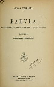 Cover of: Fabula: prolegomeni allo studio del teatro antico