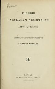Cover of: Fabularum Aesopiarum libri quinque