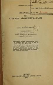 Cover of: Essentials in library administration