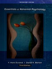 Cover of: Essentials of abnormal psychology by Vincent Mark Durand