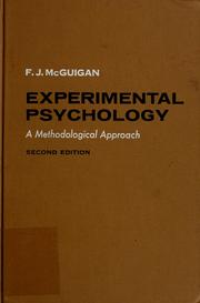 Cover of: Experimental psychology: a methodological approach