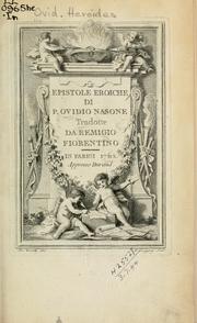 Cover of: Epistole eroiche di P. Ovidio Nasone by Ovid