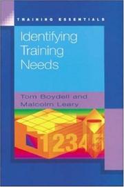 Cover of: Identifying training needs