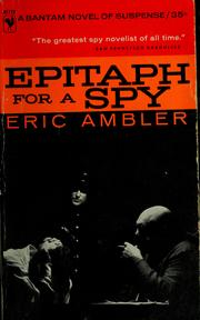 Cover of: Epitaph for a spy by Eric Ambler