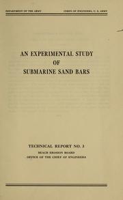 Cover of: An experimental study of submarine sand bars. by 