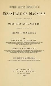 Cover of: Essentials of diagnosis | Solomon Solis-Cohen