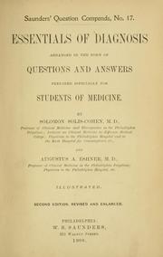 Cover of: Essentials of diagnosis by Solomon Solis-Cohen